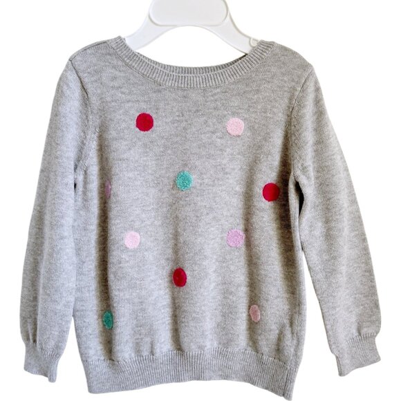 The Childrens Place Colorful Dot Pullover Sweater 2T Cotton Soft Polka Dot Grey - Picture 1 of 6